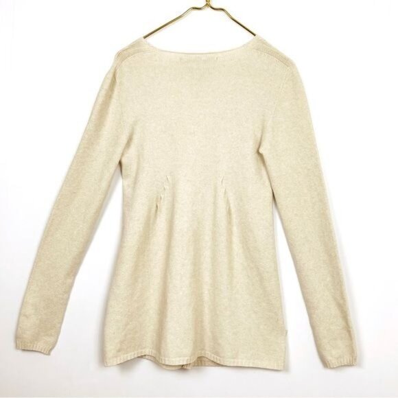 LA FEE MARABOUTEE Angora blend ivory Vneck sweater cardigan front button medium - Picture 2 of 10